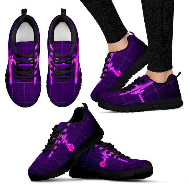 Purple Nurse Cardiogram Sneakers