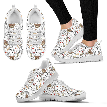 Bear Nurse Sneakers White