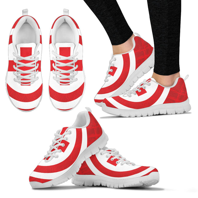 Women's Bold Red Cross Mesh Sneakers