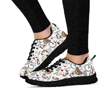 Bear Nurse Sneakers White