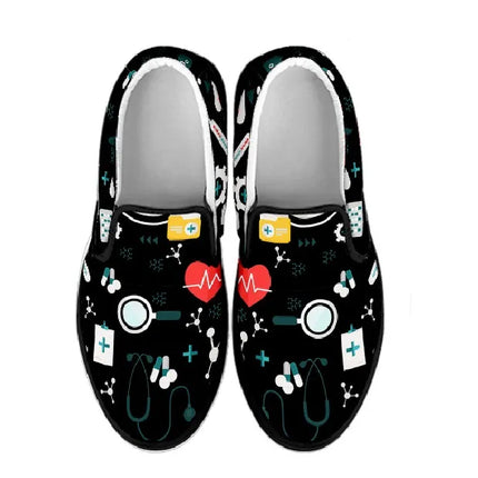 Black Nurse Slip On Sneakers