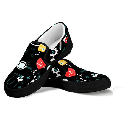 Black Nurse Slip On Sneakers