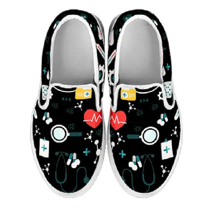Black Nurse Slip On Sneakers