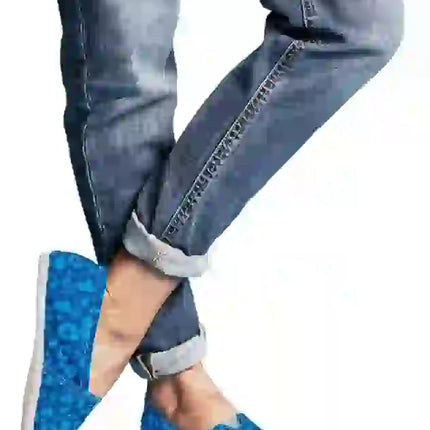Blue Canvas Nurse Flats 7