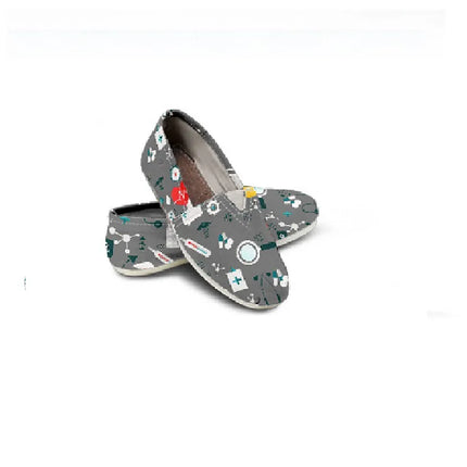 Gray Canvas Nurse Flats