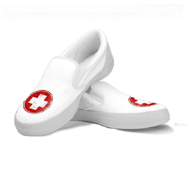 Medical Symbol Slip Ons Nurse Sneakers