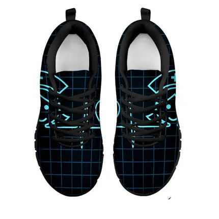 Black Mesh Nurse Sneakers With Picture of Nurse