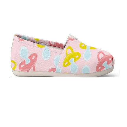Light Pink Canvas Flats 13 With Pacifier Symbol