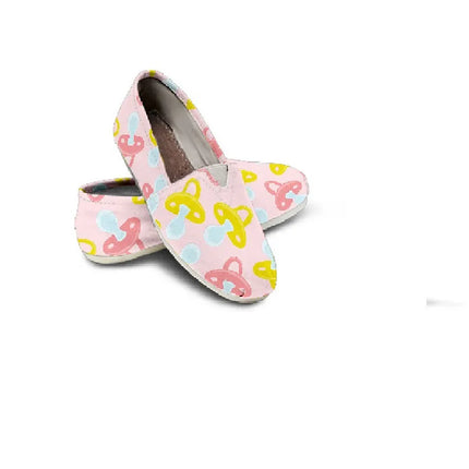 Light Pink Canvas Flats 13 With Pacifier Symbol