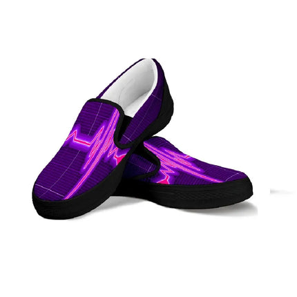 Purple Nurse Cardiogram Slip On Sneakers