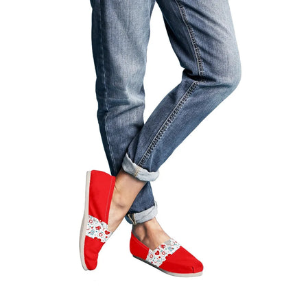 Red Canvas Nurse Flats