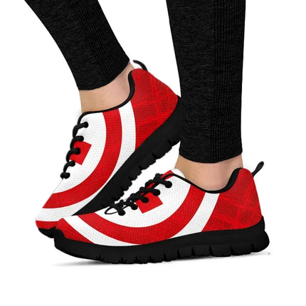 Women's Bold Red Cross Mesh Sneakers