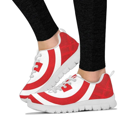 Women's Bold Red Cross Mesh Sneakers
