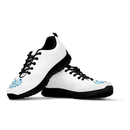 White Nurse Sneakers With Light Blue Heart