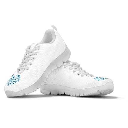 White Nurse Sneakers With Light Blue Heart