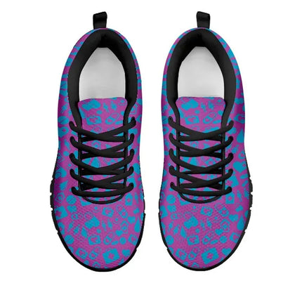 Women's Purple Mesh Nurse Sneakers With Medical Graphics