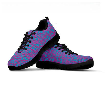 Women's Purple Mesh Nurse Sneakers With Medical Graphics