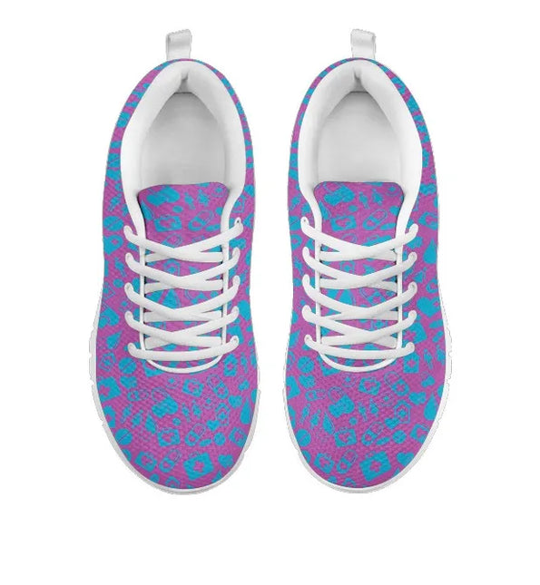 Women's Purple Mesh Nurse Sneakers With Medical Graphics