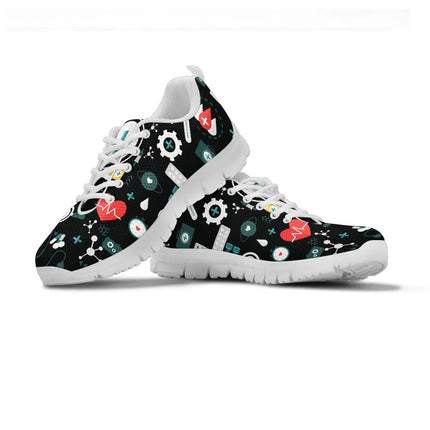 Ladies Black Mesh Nurse Sneakers 8