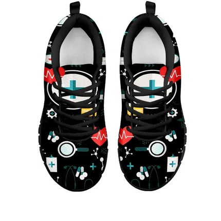 Ladies Black Mesh Nurse Sneakers 8