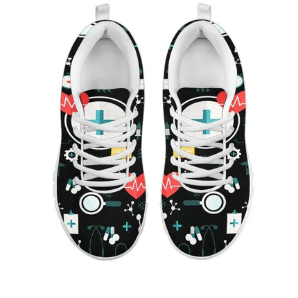Ladies Black Mesh Nurse Sneakers 8